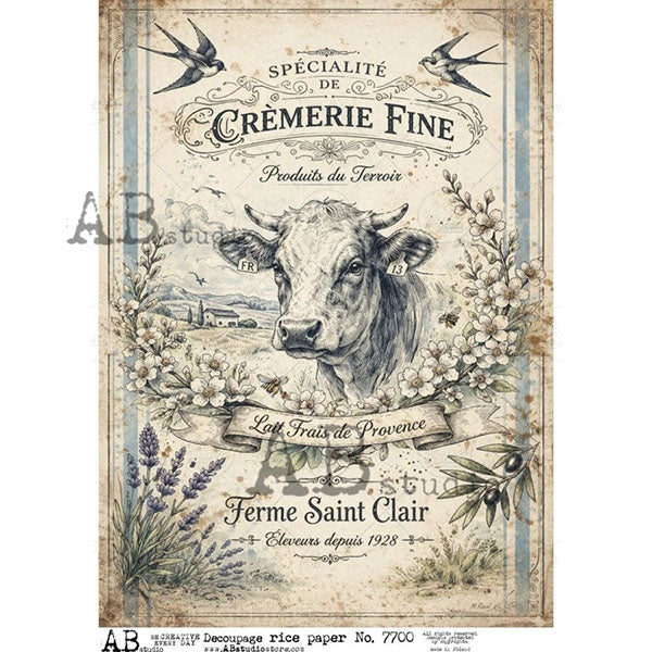 ABstudio Rice Paper - 7700 (A4) - Rustic Farmhouse Charm