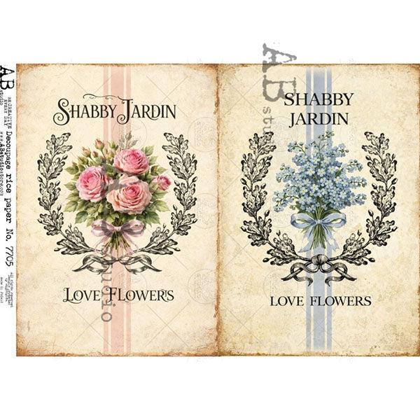 ABstudio Rice Paper - 7705 (A4) - Rustic Farmhouse Charm