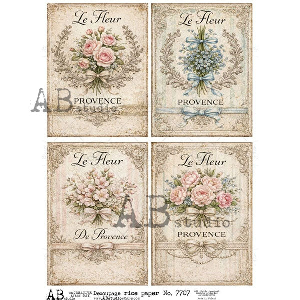 ABstudio Rice Paper - 7707 (A4) - Rustic Farmhouse Charm