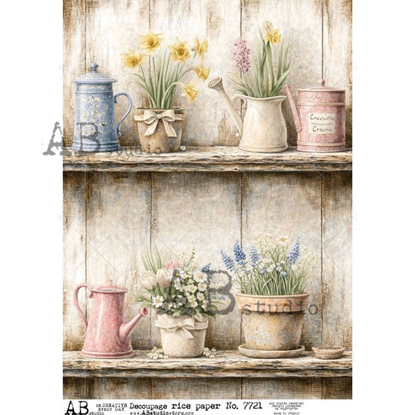 ABstudio Rice Paper - 7721 (A4) - Rustic Farmhouse Charm