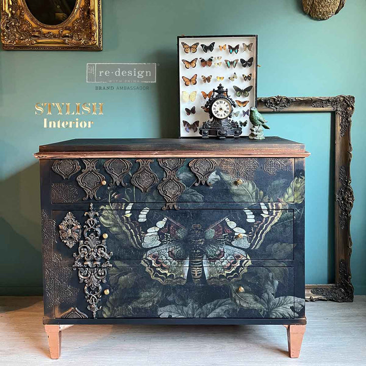 NEW! Redesign A1 Decoupage Fibre Paper - BUTTERFLY CONSERVATORY TALES (59.44cm x 84.07cm) - Rustic Farmhouse Charm