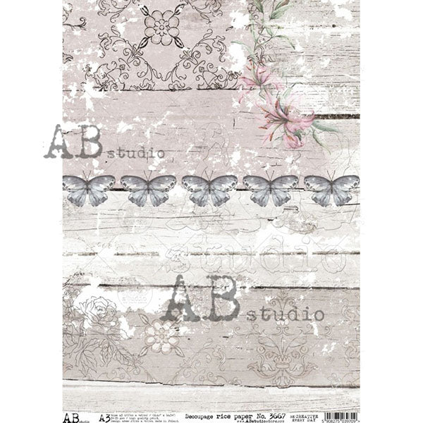 ABstudio Rice Paper - 3667 (A3) - Rustic Farmhouse Charm