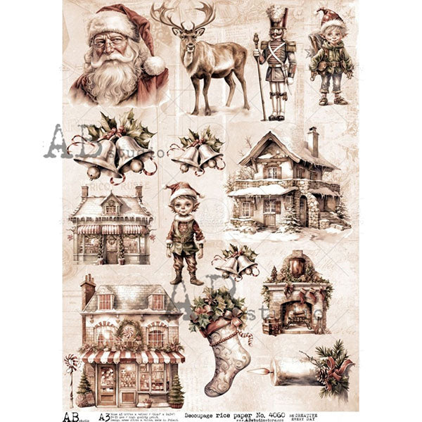 ABstudio Rice Paper - 4060 (A3) - Rustic Farmhouse Charm