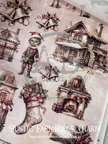 ABstudio Rice Paper - 4060 (A3) - Rustic Farmhouse Charm