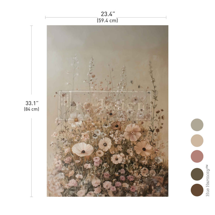 LIMITED! Redesign A1 Decoupage Fibre Paper - A MOMENT OF STILLNESS (59.44cm x 84.07cm) - Rustic Farmhouse Charm