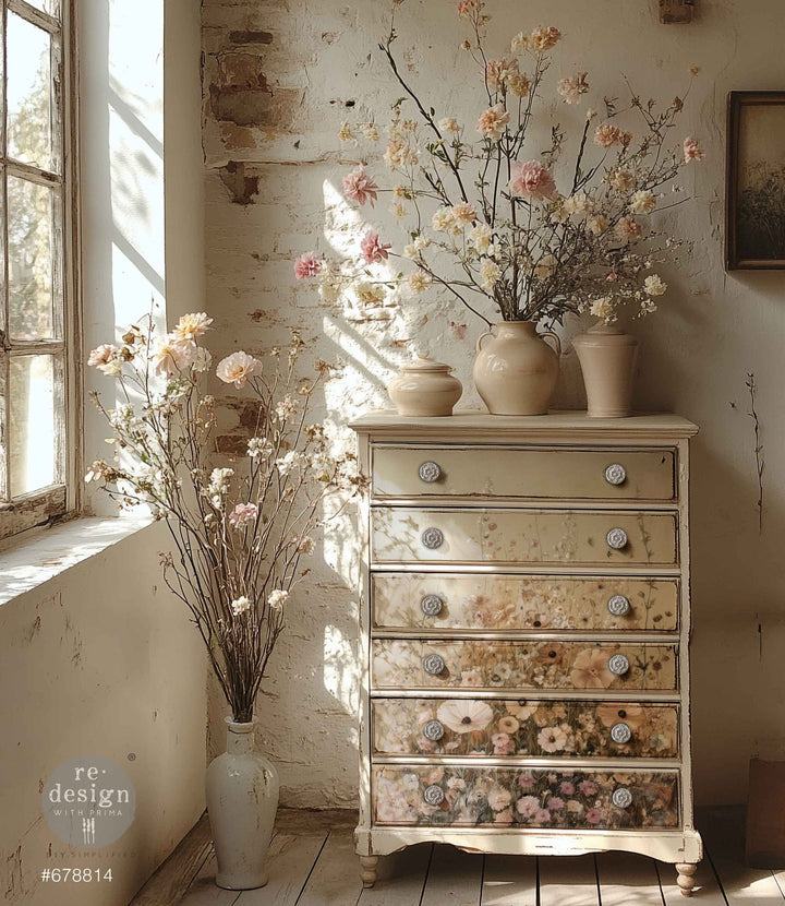 LIMITED! Redesign A1 Decoupage Fibre Paper - A MOMENT OF STILLNESS (59.44cm x 84.07cm) - Rustic Farmhouse Charm