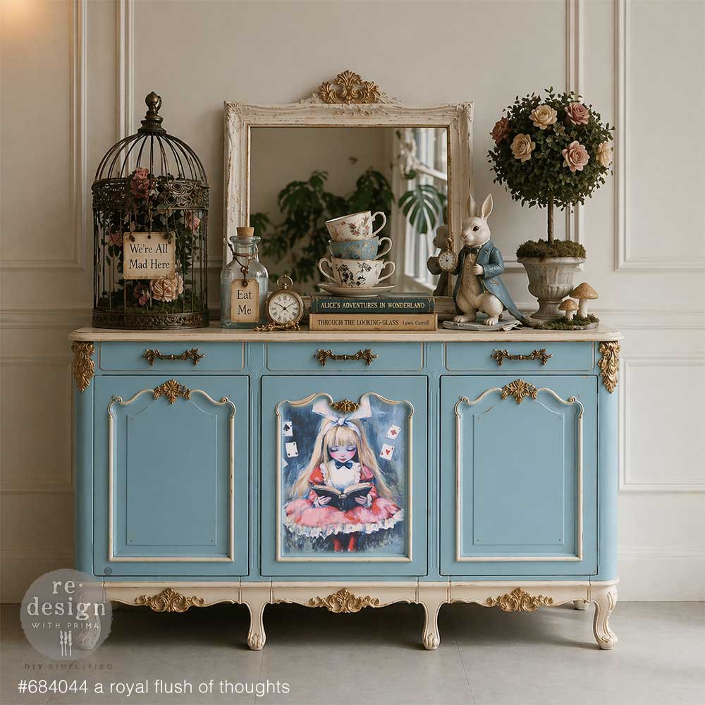 LIMITED! Redesign A2 Decoupage Fibre Paper - A ROYAL FLUSH OF THOUGHTS (42cm x 59.4cm) - Rustic Farmhouse Charm