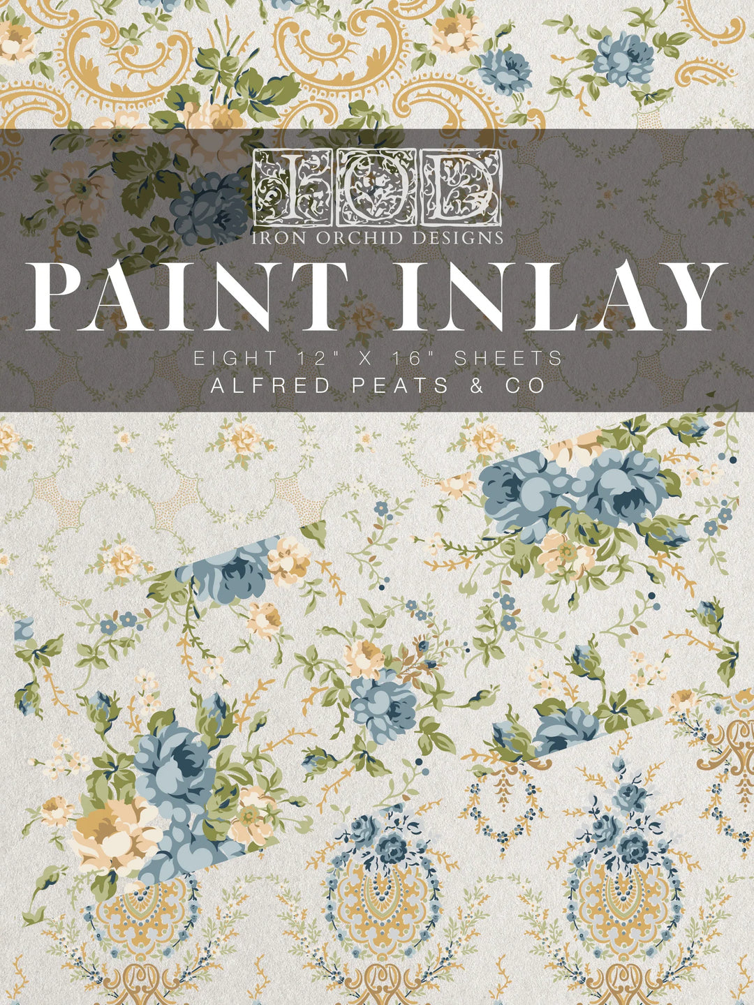 NEW! IOD Paint Inlay - ALFRED PEATS & CO. (set of eight 12"x16" sheets) - Rustic Farmhouse Charm
