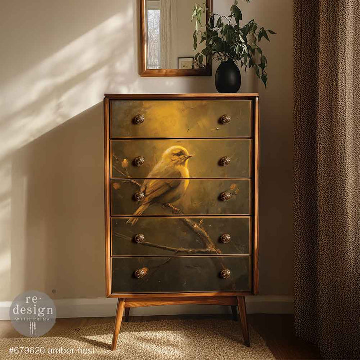 LIMITED! Redesign A1 Decoupage Fibre Paper - AMBER NEST (59.44cm x 84.07cm) - Rustic Farmhouse Charm