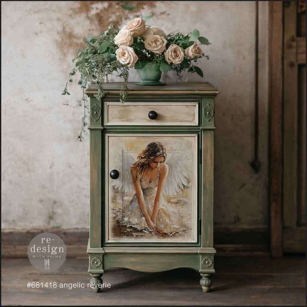 LIMITED! Redesign A3 Decoupage Fibre Paper - ANGELIC REVERIE (29.7cm x 41.9cm) - Rustic Farmhouse Charm