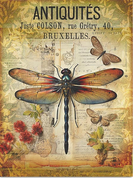Decoupage Tissue Paper - Antiques Dragonfly (38.1cm x 50.8cm) - Rustic Farmhouse Charm