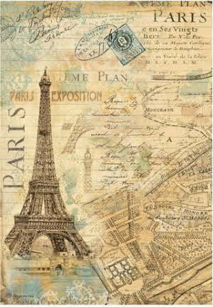 AROUND THE WORLD PARIS Rice Paper by Stamperia (A4) - Rustic Farmhouse Charm