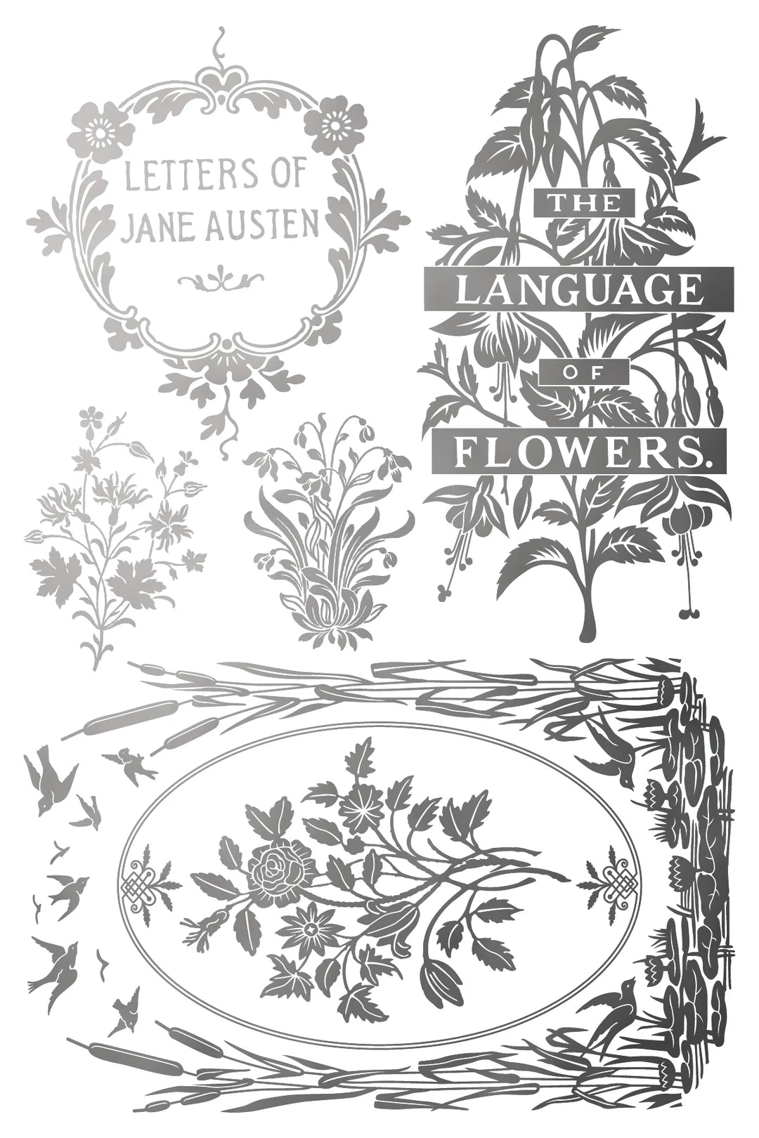 NEW! IOD Gold & Silver Foil Transfer Pad - ATHENAEUM (set of eight 8"x12" sheets) - Rustic Farmhouse Charm