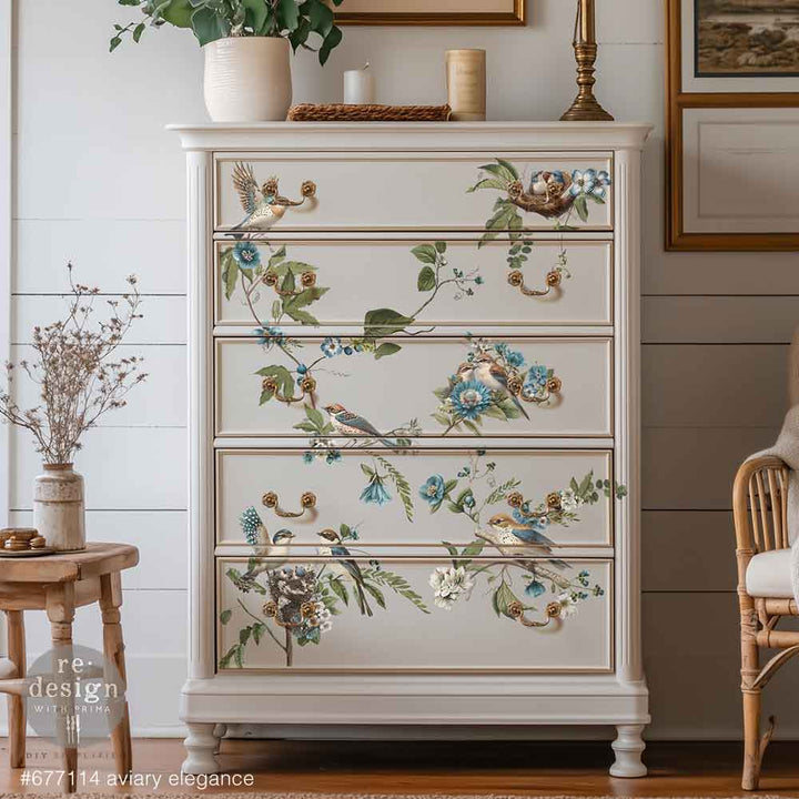 NEW! Redesign Transfer - AVIARY ELEGANCE (60.96cm x 88.9cm) - Rustic Farmhouse Charm