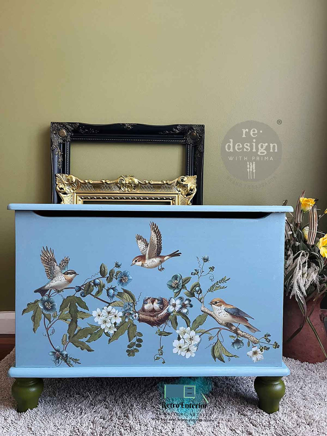 NEW! Redesign Transfer - AVIARY ELEGANCE (60.96cm x 88.9cm) - Rustic Farmhouse Charm