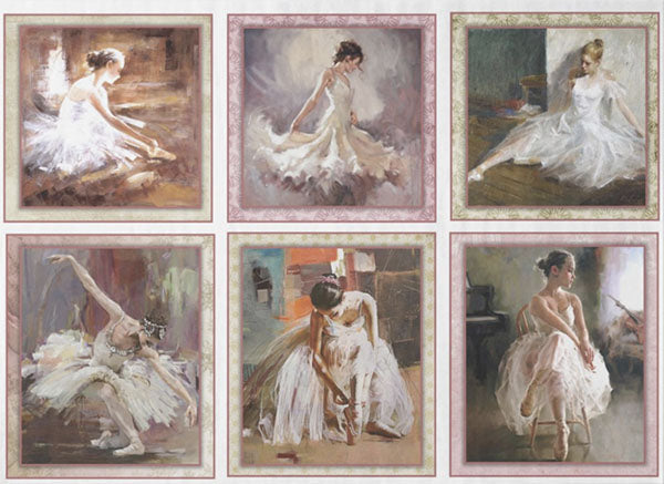 Decoupage Tissue Paper - Ballerina Collage 6 (53.34cm x 73.66cm) - Rustic Farmhouse Charm
