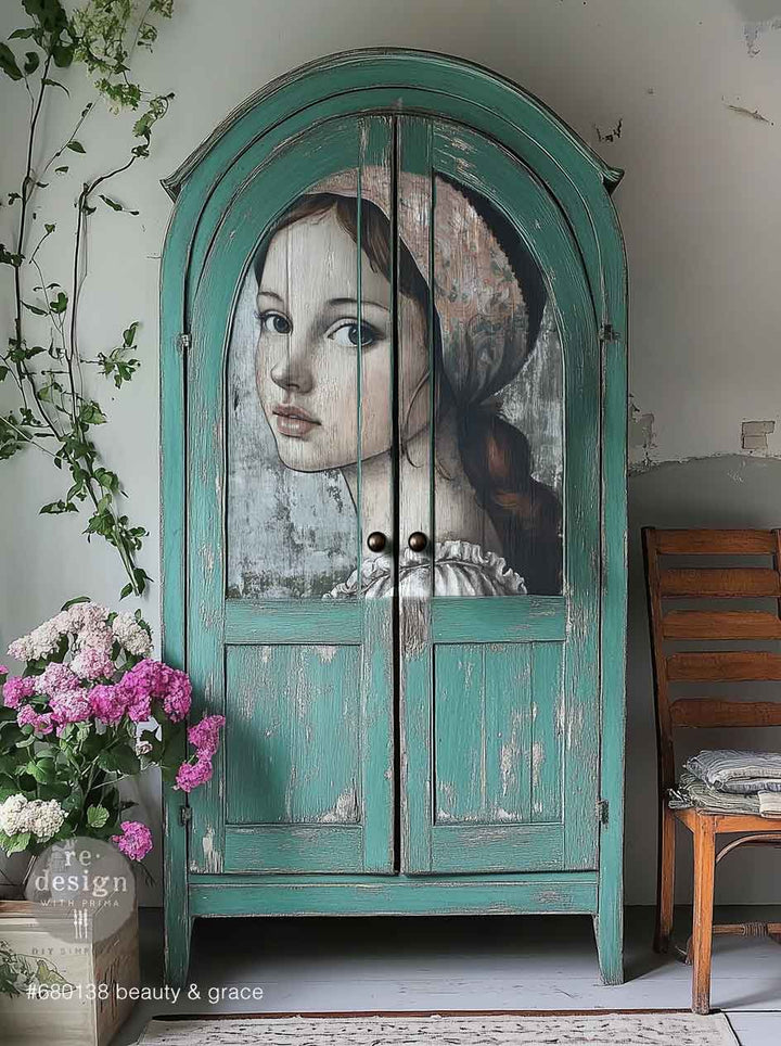 LIMITED! Redesign A1 Decoupage Fibre Paper - BEAUTY & GRACE (59.44cm x 84.07cm) - Rustic Farmhouse Charm