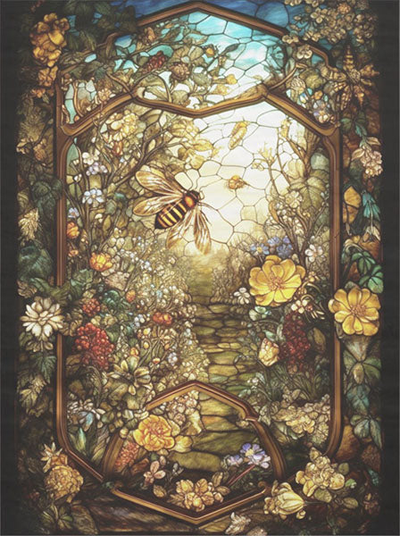 Decoupage Tissue Paper - Bee Garden Window (45.72cm x 60.96cm) - Rustic Farmhouse Charm
