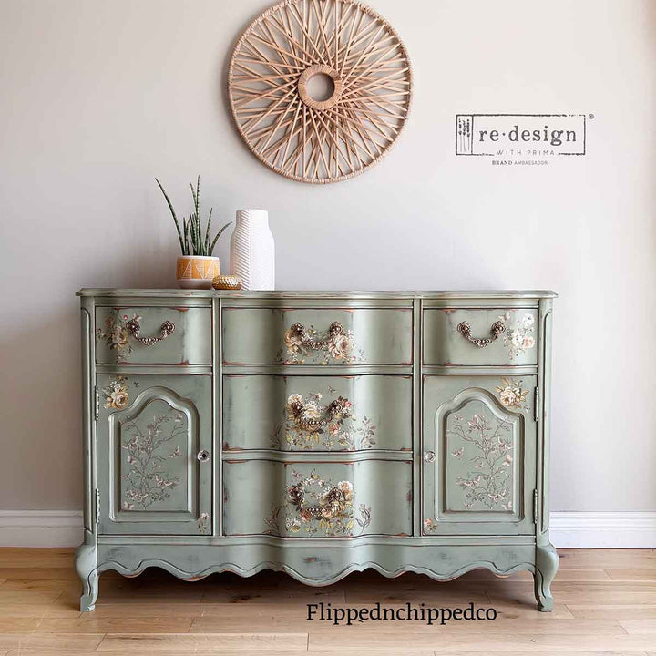 NEW! Redesign Middy Transfer - BELLE ÉPOQUE BLOOMS (3 sheets, each 21.59cm x 27.94cm) - Rustic Farmhouse Charm