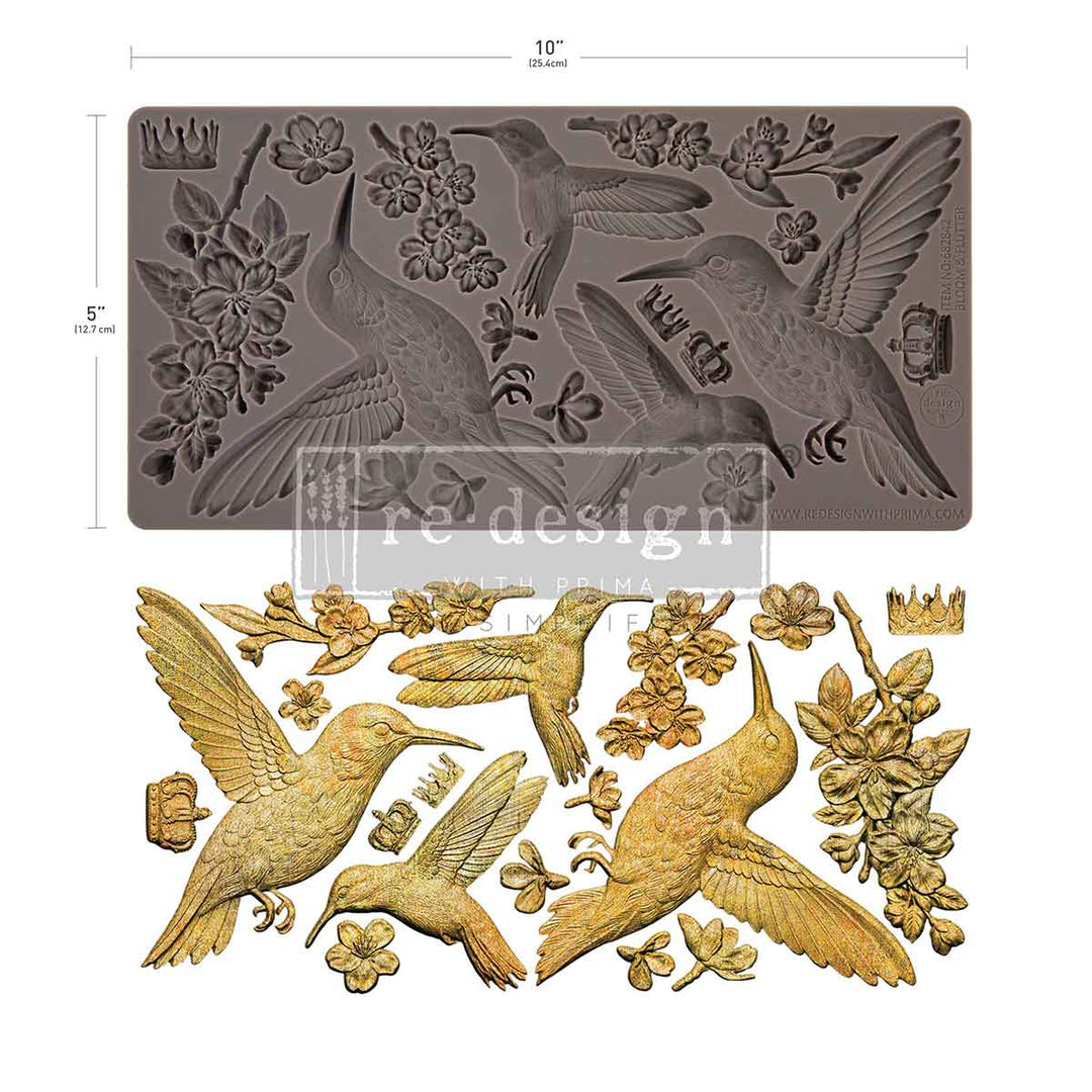 NEW! Redesign Mould - BLOOM & FLUTTER (5" x 10") - Rustic Farmhouse Charm