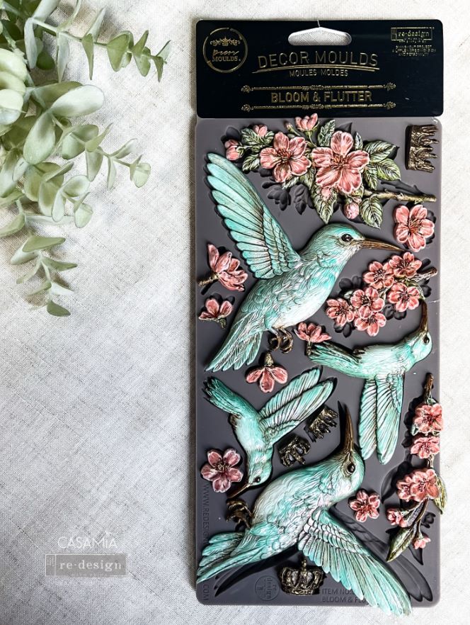 NEW! Redesign Mould - BLOOM & FLUTTER (5" x 10") - Rustic Farmhouse Charm