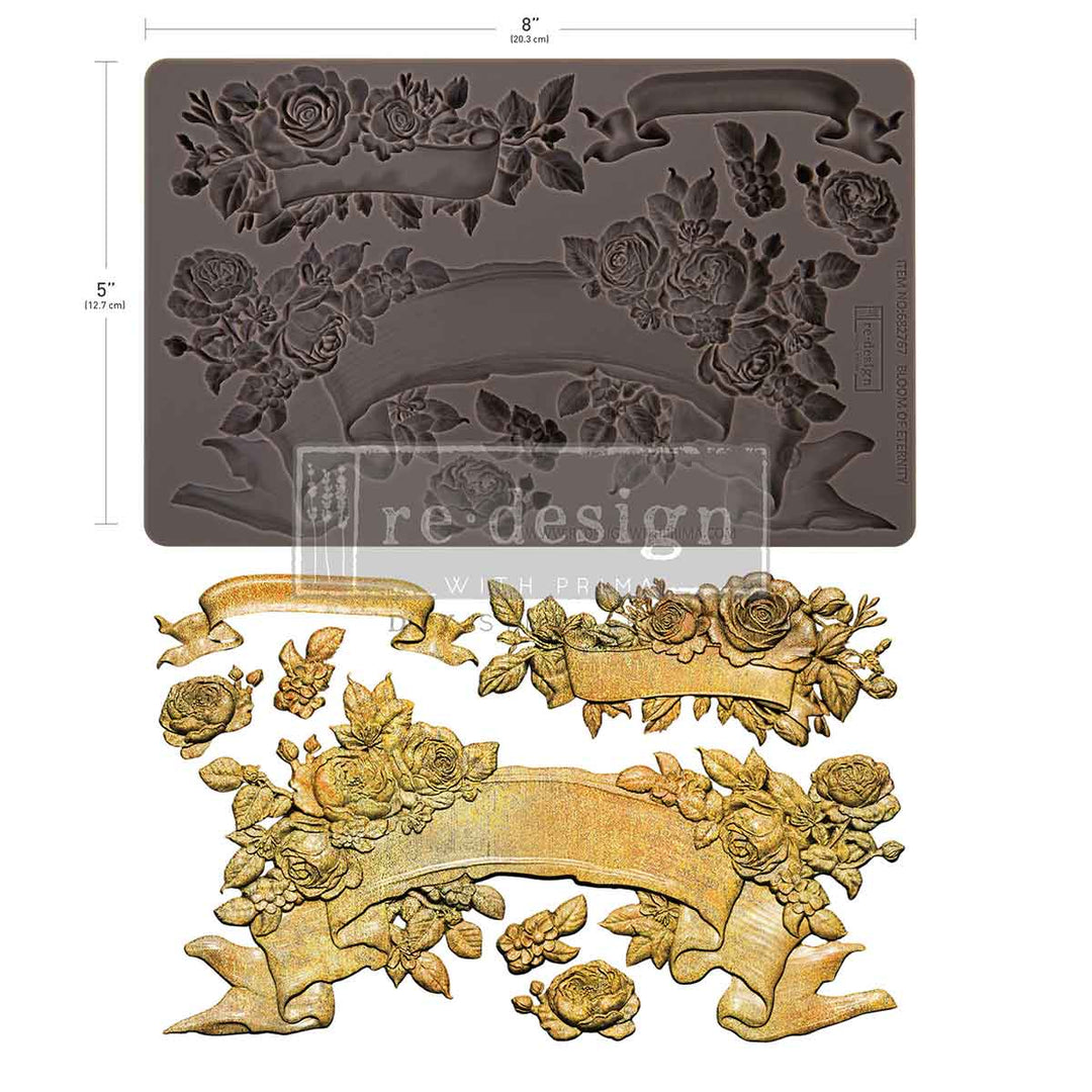 NEW! Redesign Mould - BLOOM OF ETERNITY (5" x 8") - Rustic Farmhouse Charm