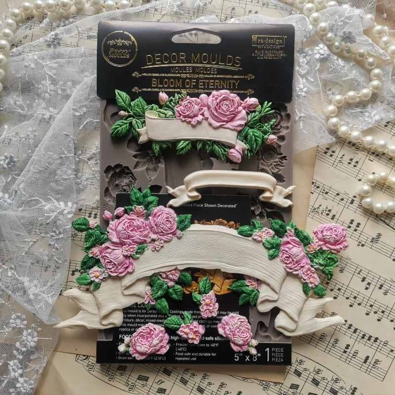 NEW! Redesign Mould - BLOOM OF ETERNITY (5" x 8") - Rustic Farmhouse Charm