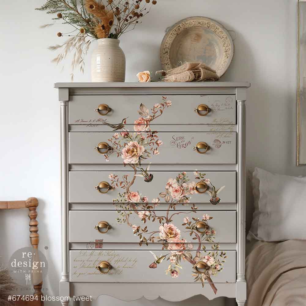 NEW! Redesign Transfer - BLOSSOM TWEET (60.96cm x 88.9cm) - Rustic Farmhouse Charm