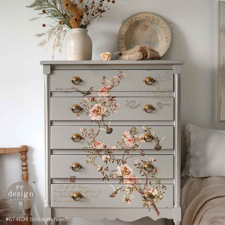 NEW! Redesign Transfer - BLOSSOM TWEET (60.96cm x 88.9cm) - Rustic Farmhouse Charm