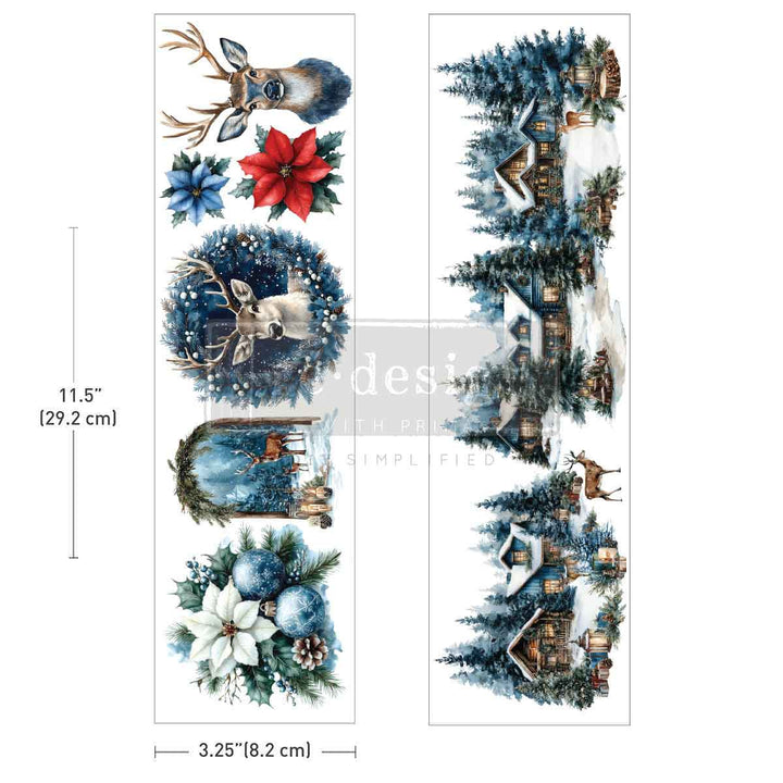 NEW! Redesign Luxe Transfer - BLUE RIDGE WINTER (2 sheets, 8.25cm x 29.2cm)