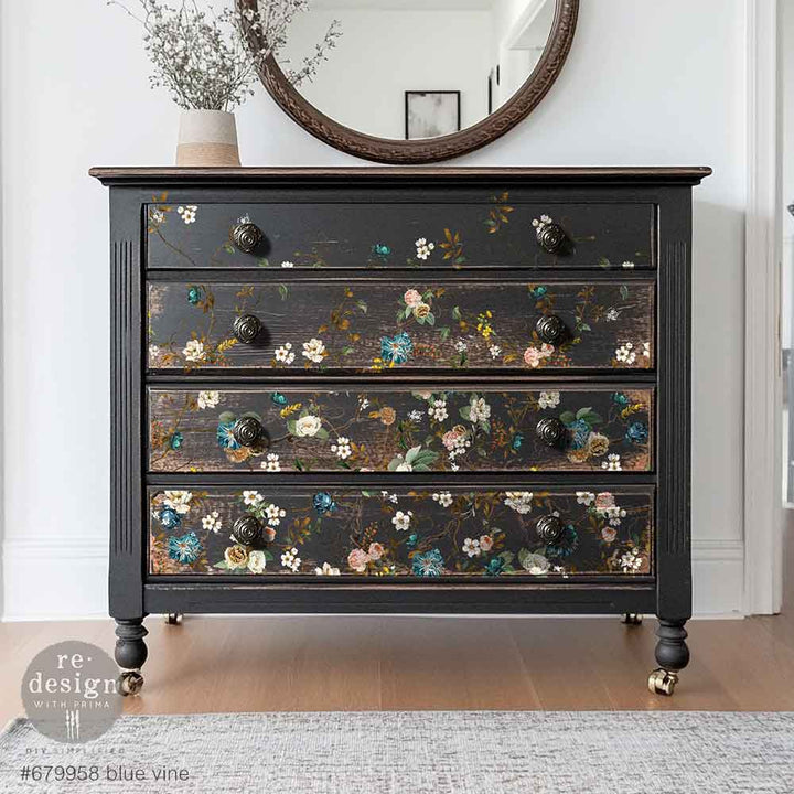 NEW! Redesign Transfer - BLUE VINE (60.96cm x 88.9cm) - Rustic Farmhouse Charm