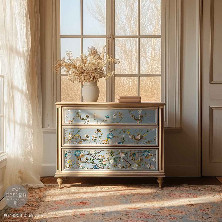 NEW! Redesign Transfer - BLUE VINE (60.96cm x 88.9cm) - Rustic Farmhouse Charm