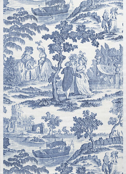 Decoupage Tissue Paper - Blue & White French Toile (53.34cm x 73.66cm) - Rustic Farmhouse Charm