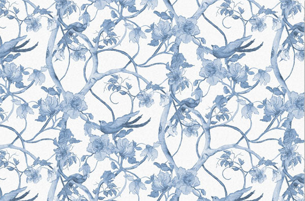 Decoupage Tissue Paper - Bluebirds in Flowering Tree (50.8cm x 76.2cm) - Rustic Farmhouse Charm