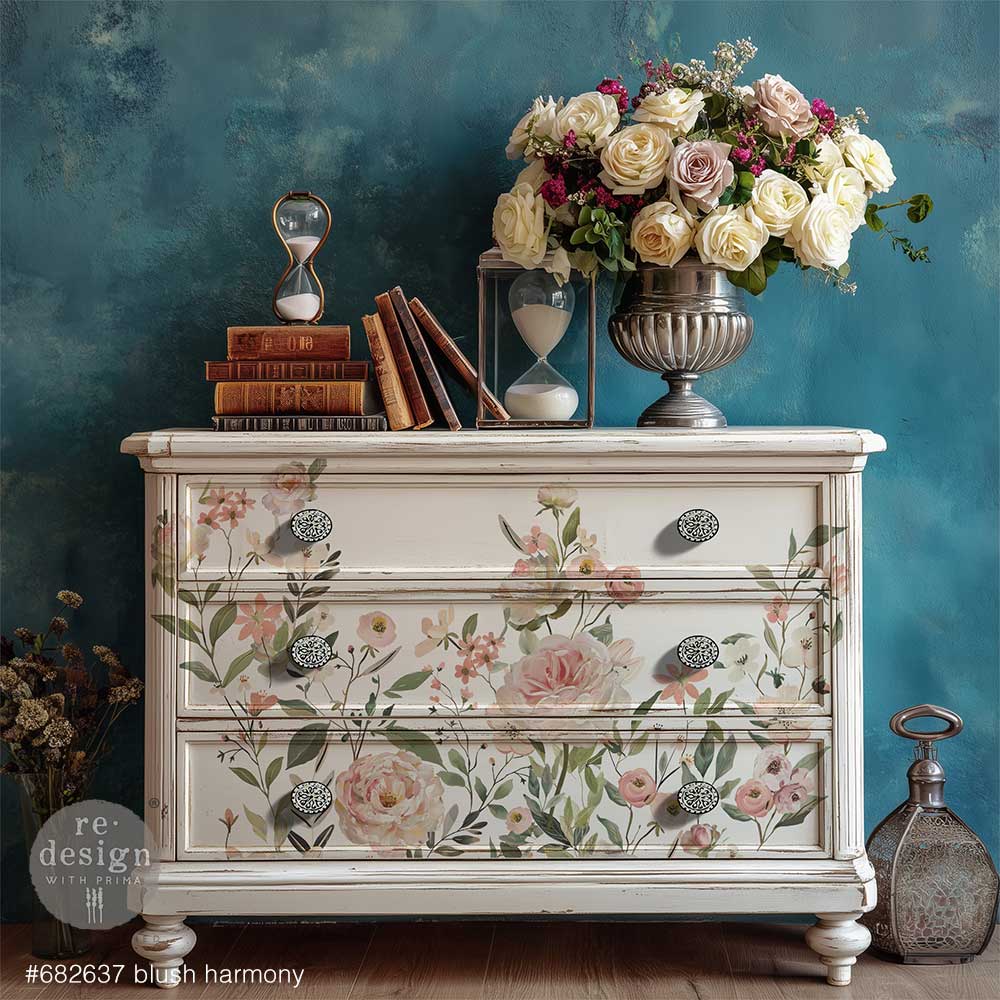 NEW! Redesign Transfer - BLUSH HARMONY (60.96cm x 88.9cm) - Rustic Farmhouse Charm