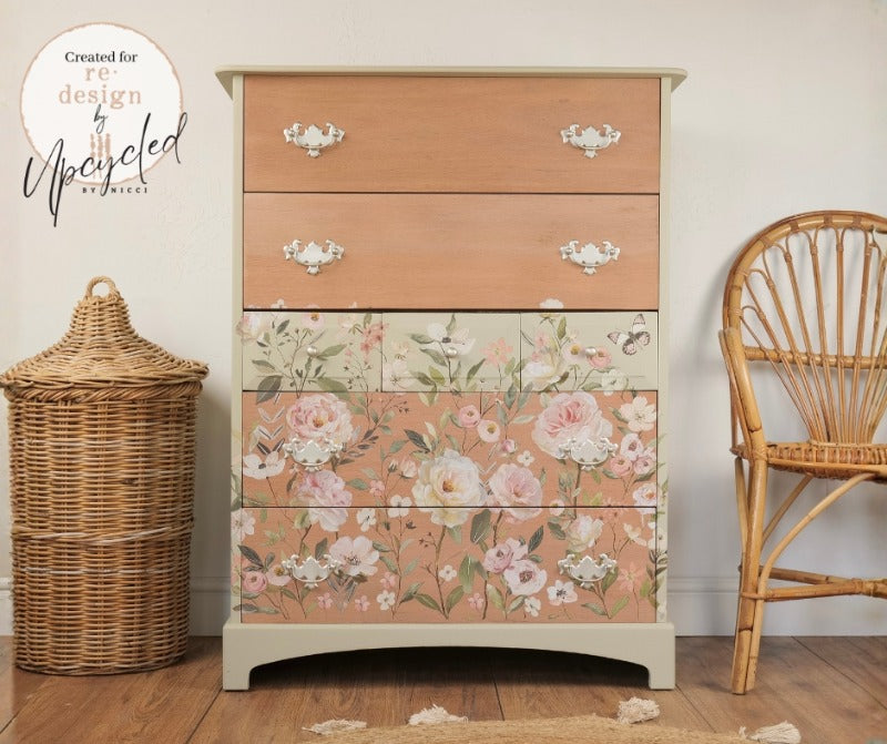 NEW! Redesign Transfer - BLUSH HARMONY (60.96cm x 88.9cm) - Rustic Farmhouse Charm