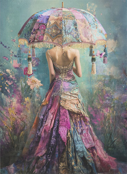 Decoupage Tissue Paper - Bohemian Parasol Lady