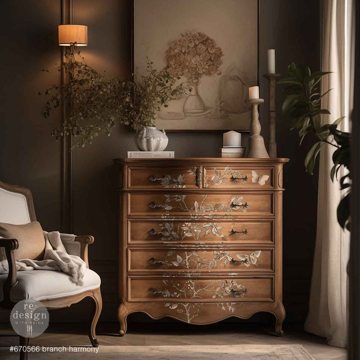NEW! Redesign Transfer - BRANCH HARMONY (60.96cm x 88.9cm) - Rustic Farmhouse Charm