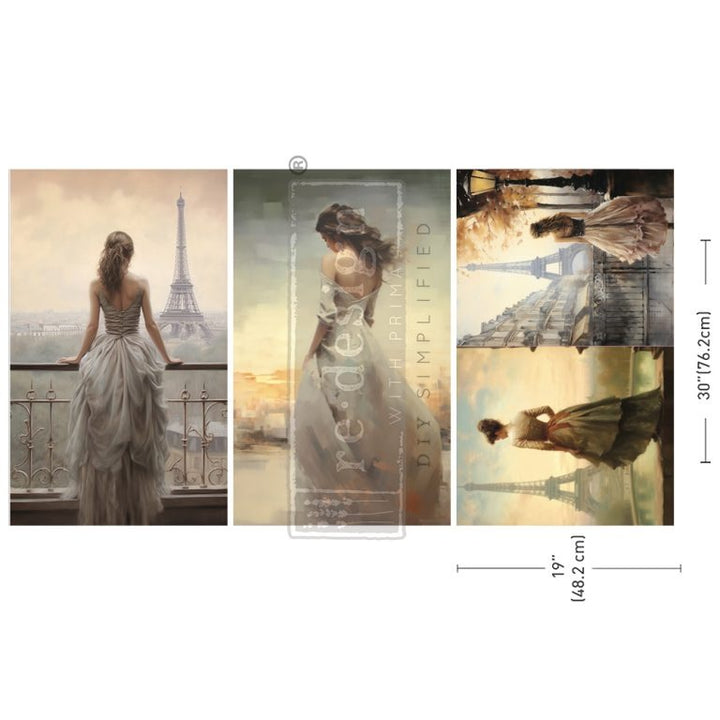 NEW! Redesign Decoupage Tissue Paper Pack - BRIDAL BLISS (3 sheets, each 49.53cm x 76.2cm) - Rustic Farmhouse Charm