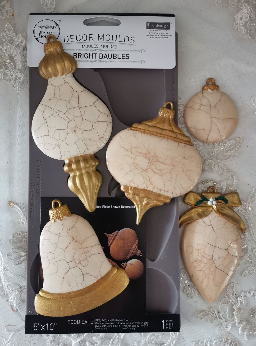 NEW! Redesign Mould - BRIGHT BAUBLES (5" x 10") - Rustic Farmhouse Charm
