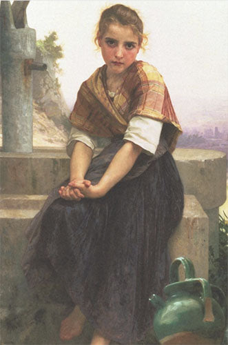 Decoupage Tissue Paper - Broken Pitcher Painting by William Bouguereau (50.8cm x 76.2cm) - Rustic Farmhouse Charm