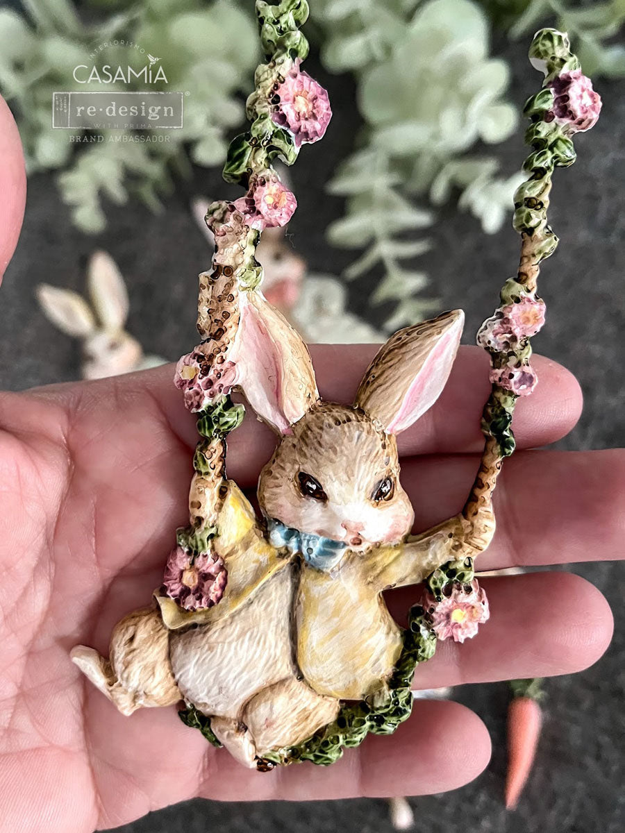 NEW! Redesign Mould - BUNNY TRAIL TALES (5" x 8") - Rustic Farmhouse Charm