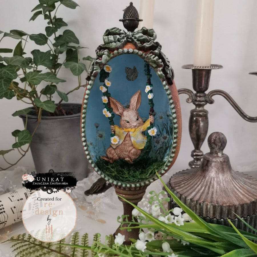 NEW! Redesign Mould - BUNNY TRAIL TALES (5" x 8") - Rustic Farmhouse Charm