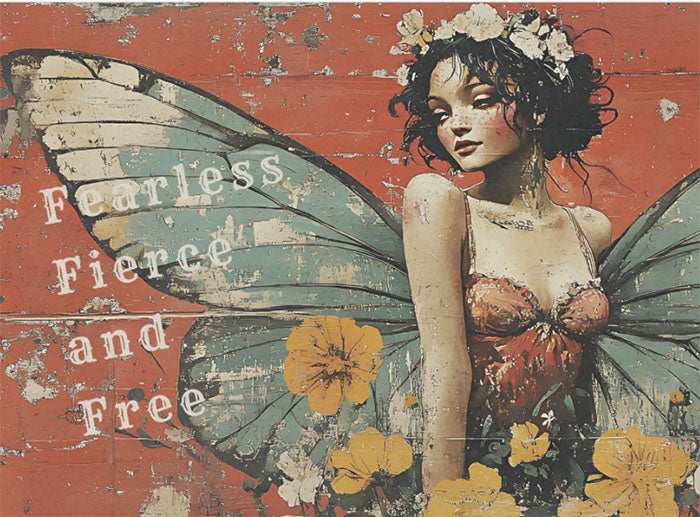Decoupage Tissue Paper - Butterfly Girl - Rustic Farmhouse Charm