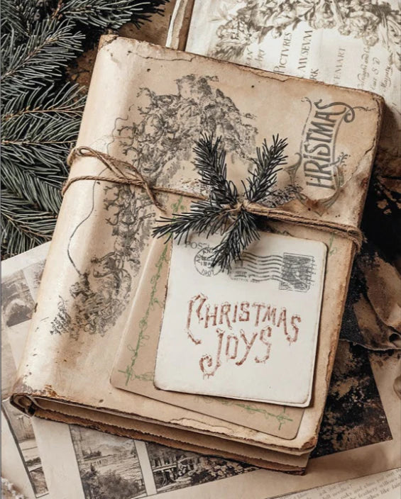 NEW! IOD Stamp - CHRISTMAS POST (12"x12", 30.48cm x 30.48cm) - Rustic Farmhouse Charm