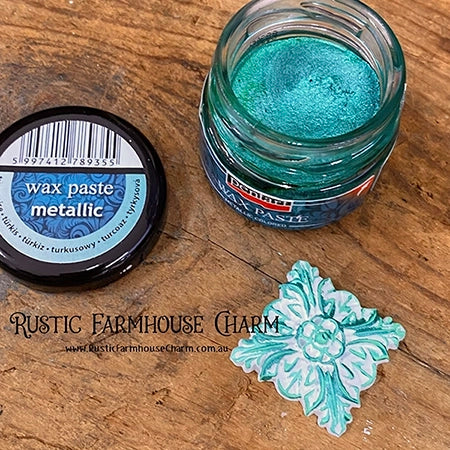 METALLIC TURQUOISE Coloured Wax Paste by Pentart 20ml - Rustic Farmhouse Charm