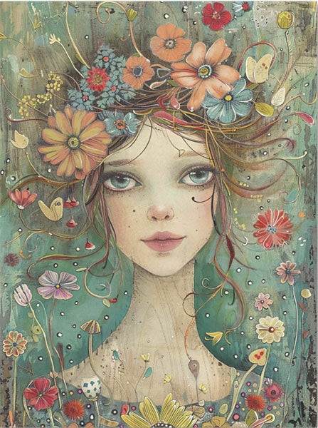 Decoupage Tissue Paper - Carefree Boho Girl (38.1cm x 50.8cm) - Rustic Farmhouse Charm