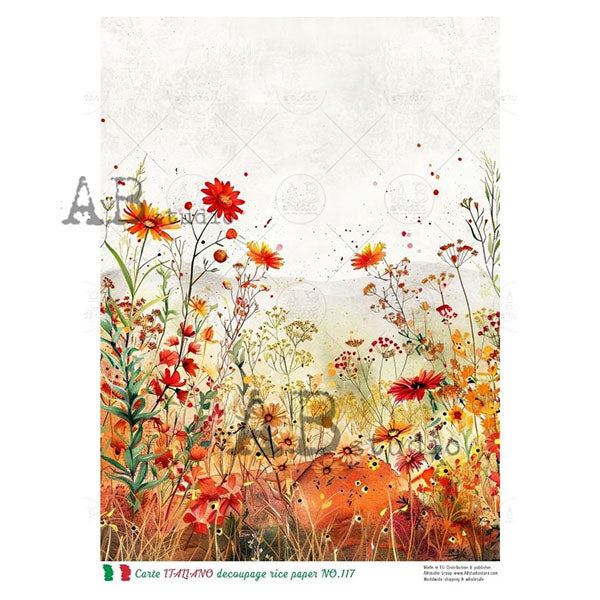 ABstudio Rice Paper - CARTE ITALIANO 117 (A4) - Rustic Farmhouse Charm