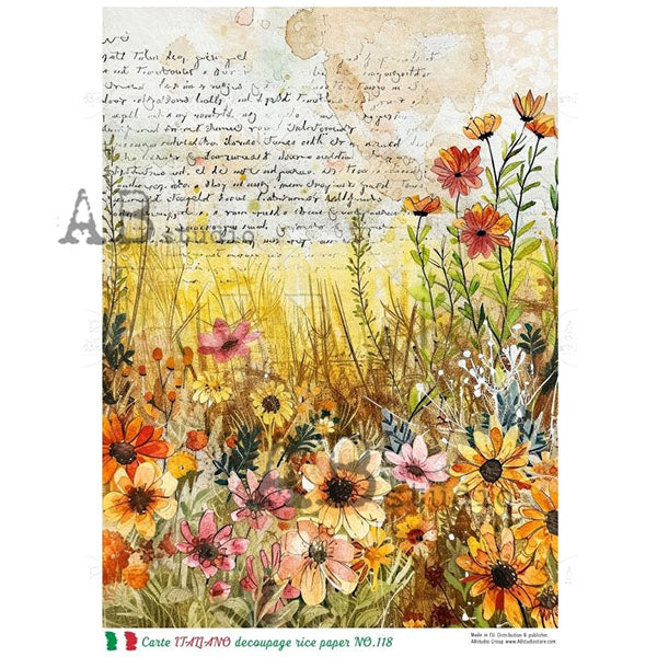 ABstudio Rice Paper - CARTE ITALIANO 118 (A4) - Rustic Farmhouse Charm