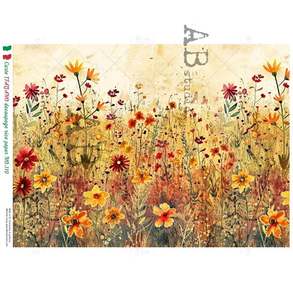 ABstudio Rice Paper - CARTE ITALIANO 119 (A4) - Rustic Farmhouse Charm